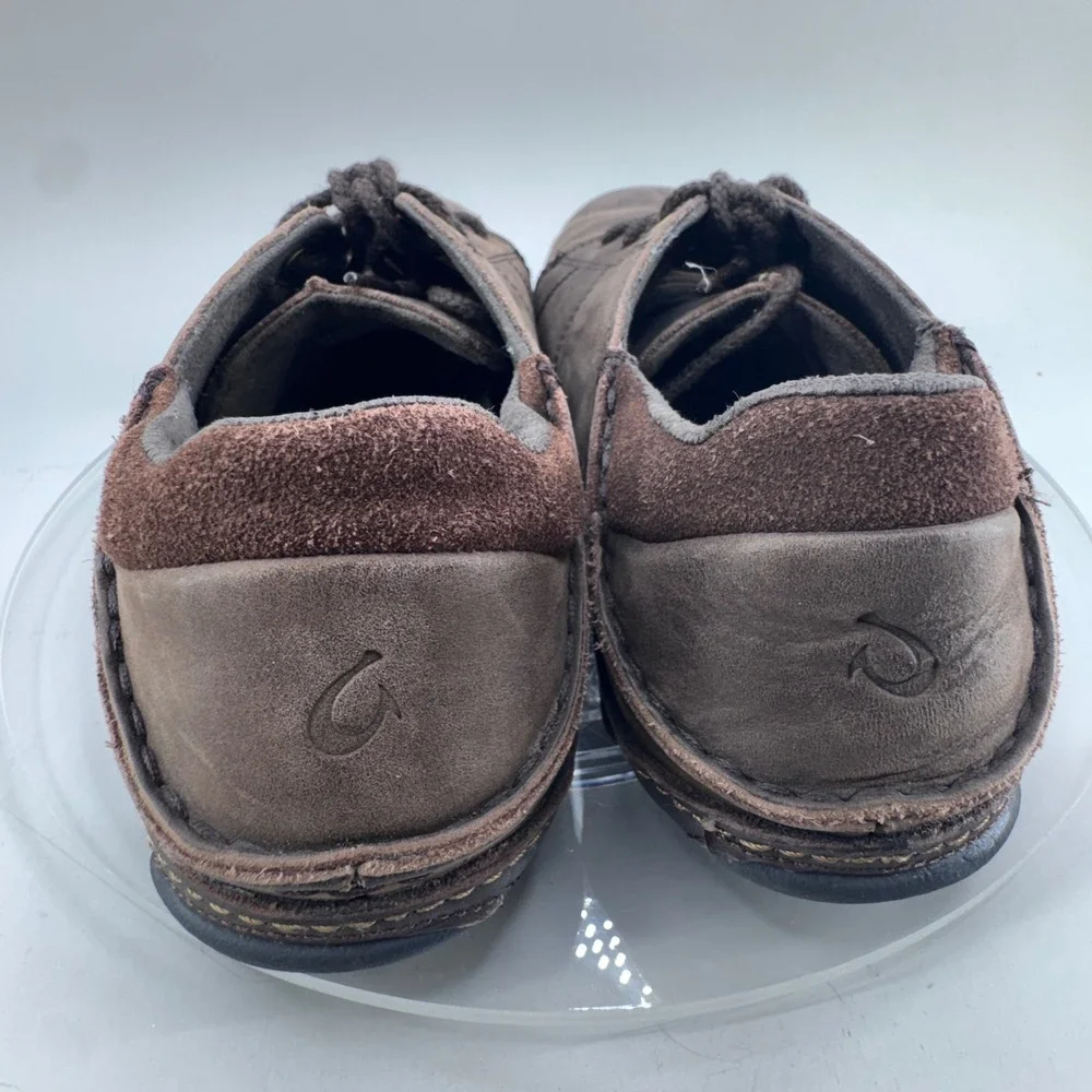 Olukai Hano Leather Slip On Sneakers Mens Size 9 Brown Casual Comfort Shoes